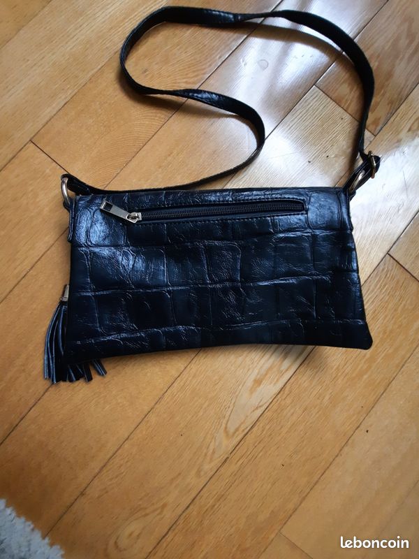 Petit sac noir effet croco Accessoires Bagagerie