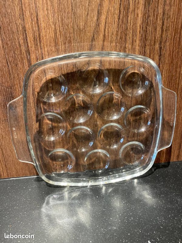 Lot De 10 Assiettes à Escargots Pyrex France - Vintage - Transparent