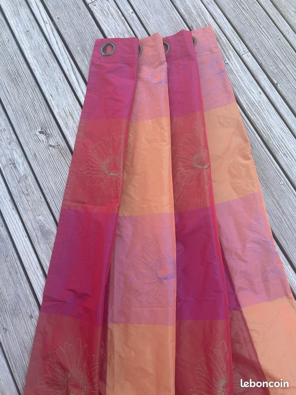 3 rideaux taffetas polyester (image 1)