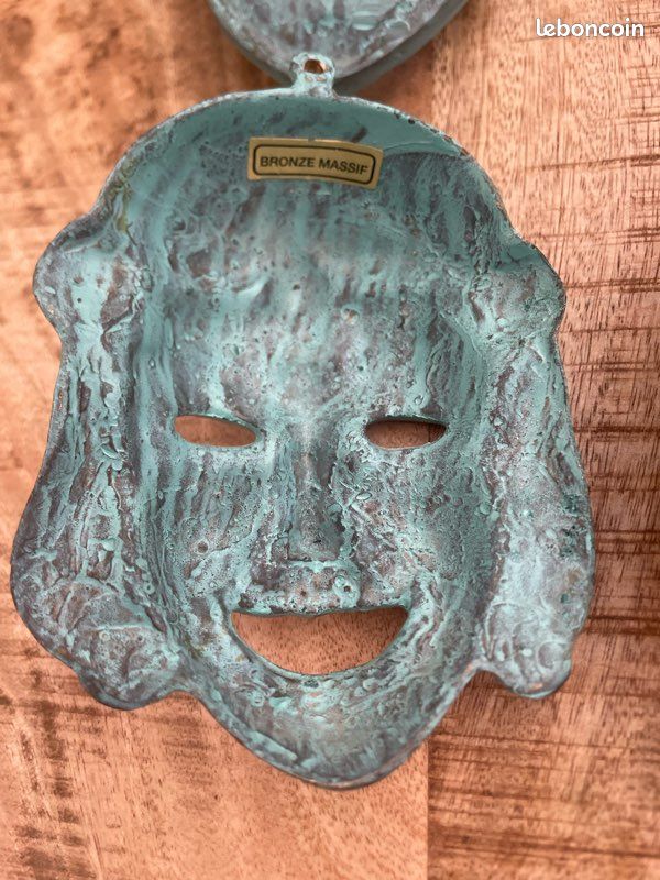 4 masques grecs bronze massif (image 10)