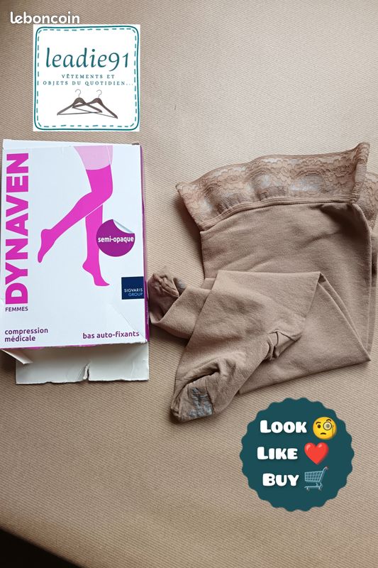 Bas Auto-fixant De Compression DYNAVEN - Taille S1 (FR36/38) - Couleur Beige - NEUF