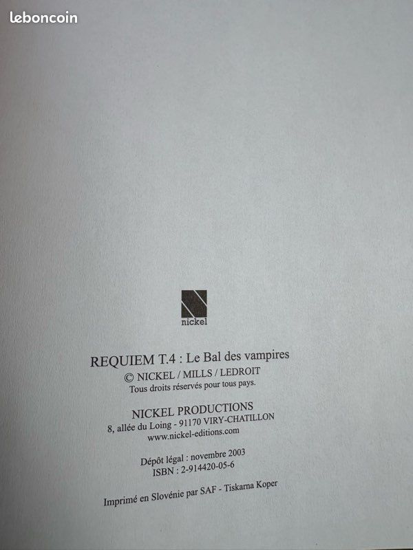BD – Requiem Chevalier Vampire T.4 : Le Bal des vampires, Mills & Ledroit, éd. Nickel (image 2)