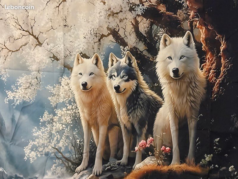 Toile murale décorative loups (image 1)