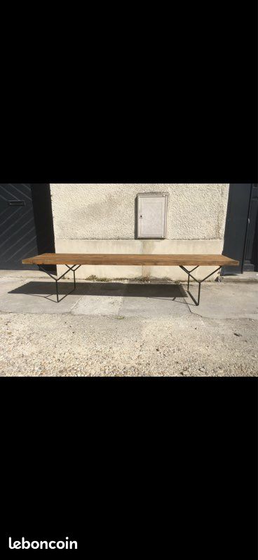 Banc lattes bois et pieds métal / DESIGN (image 3)
