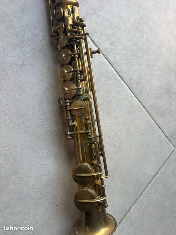 Saxophone Soprano Droit Ancien Couesnon & Cie Monopole 1924 - Instrument de Musique Vintage à Restaurer (image 8)