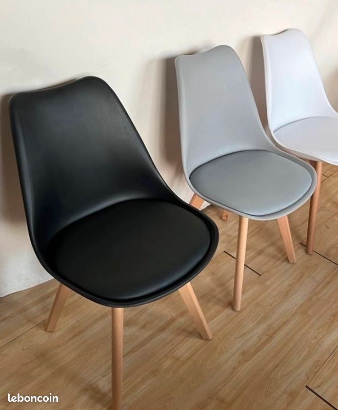 Chaise noir blanc gris neuves (image 12)