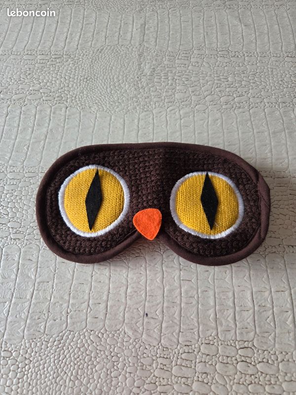 Masque De Nuit Nocturne Chouette Hibou Style Crochet Neuf (image 1)