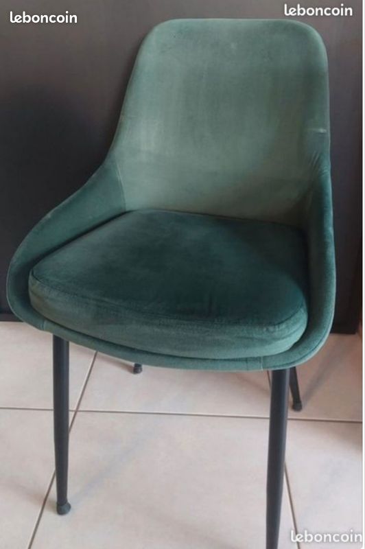 Lot 2 chaises velour vert - Halo - Miliboo (image 3)