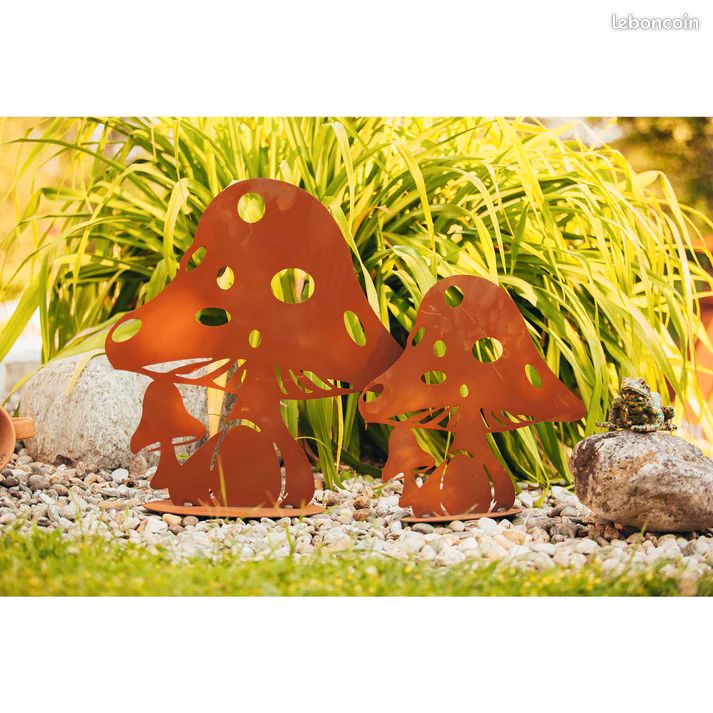 NAK-2 Pièces Hérisson Champignon Ornement Miniature Animal Statue