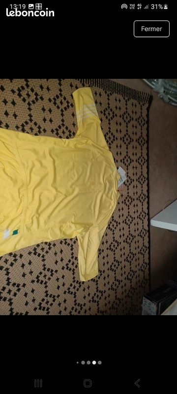 Maillot cycliste jaune santic femme L (image 12)