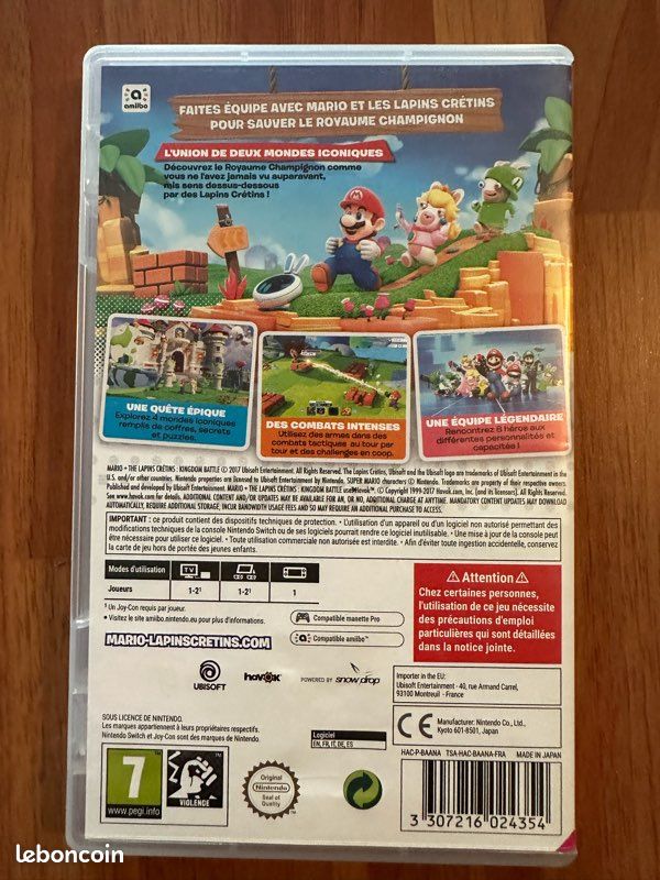 Jeu switch Mario et les lapins crétins kingdom battle COMME NEUF (image 2)
