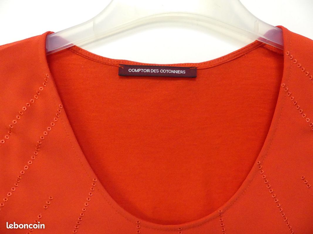 Blouse Comptoir Des Cotonniers – Orange – Taille 36 – Polyester/Viscose – Occasion Très Bon état