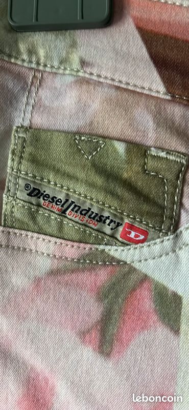 Pantalon diesel 38 motif champêtre rose cuivré (image 3)