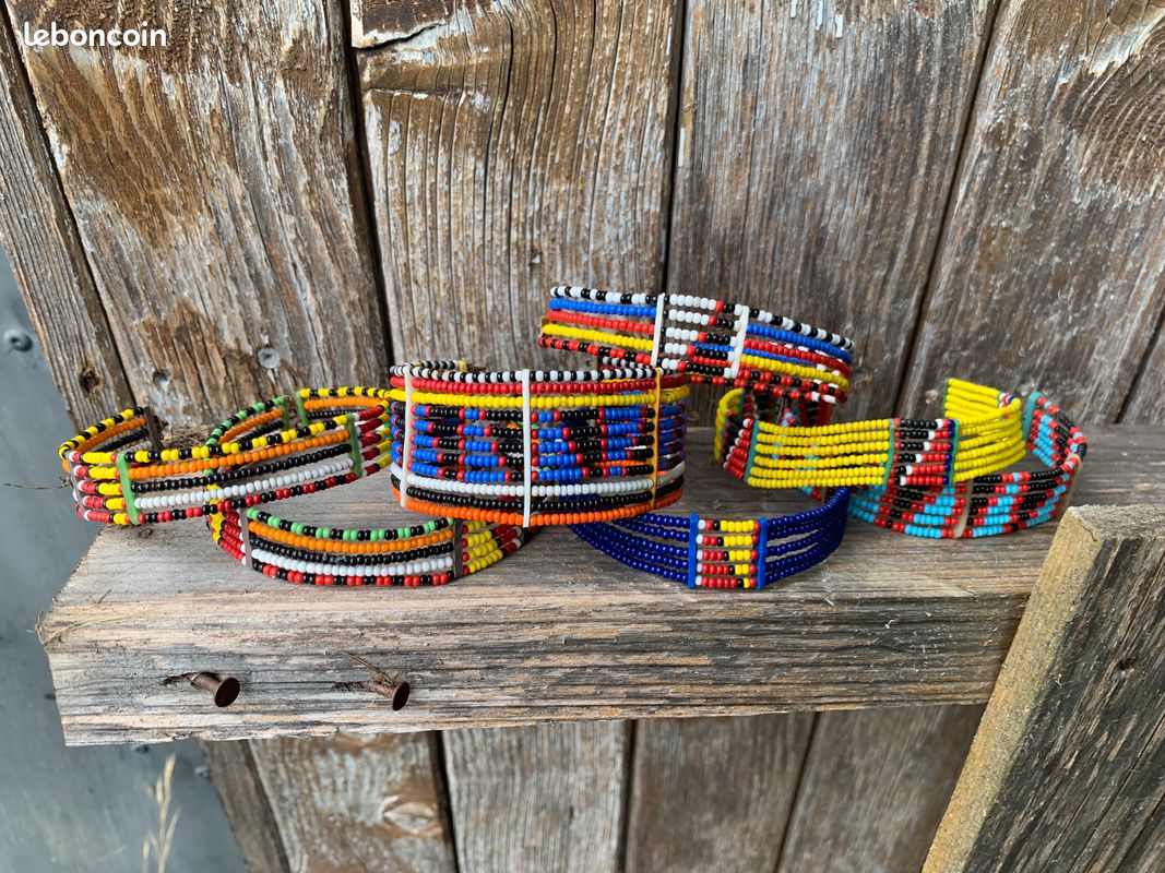 Collier Et Bracelet Ethniques En Os Teinté - Fabrication Artisanale Jaipur
