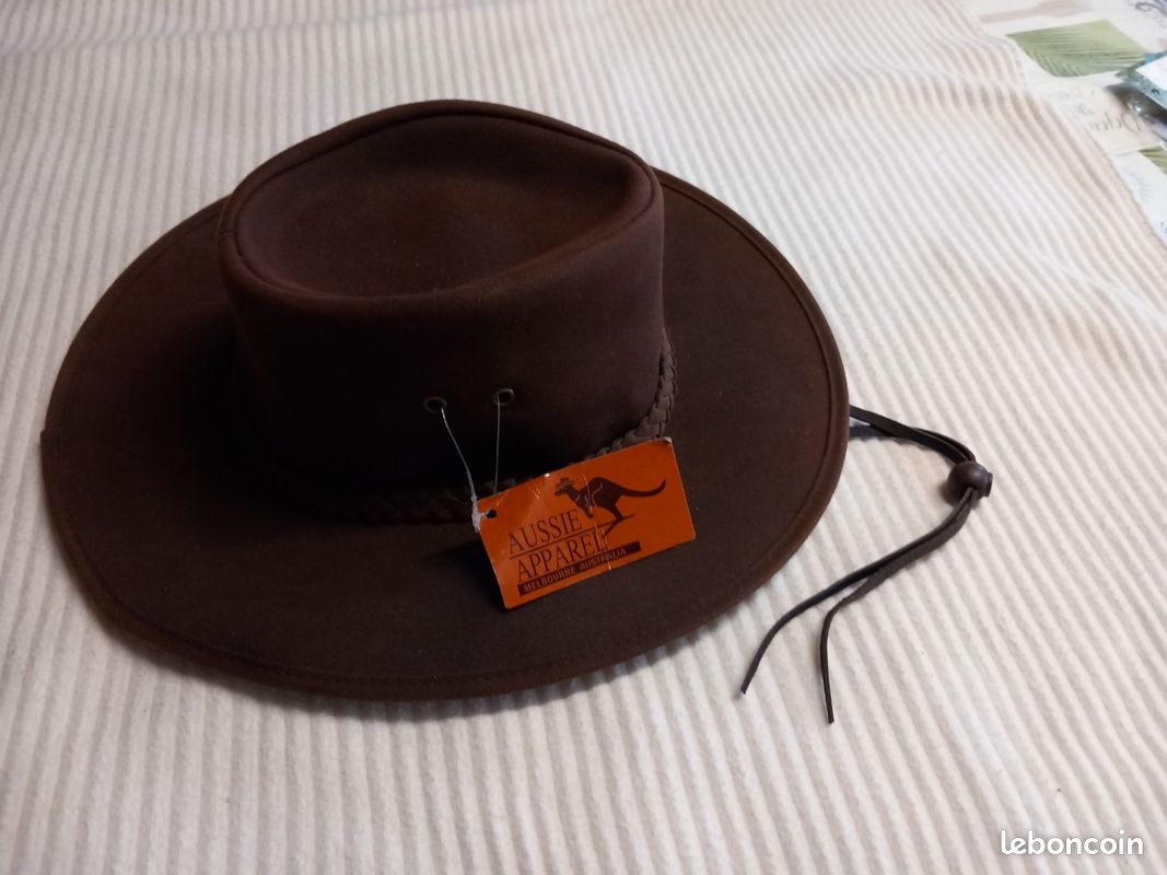 Chapeau Femme Vintage En Feutre Vert - Taille 56 - Années 1950-1960 - Occasion Ancien