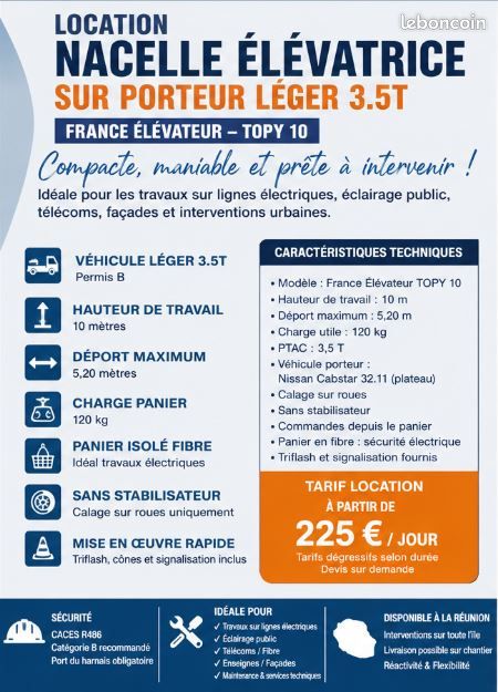 Location nacelle sur porteur léger - Topy10 (image 2)