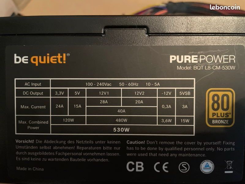Alim pc 530W BE QUIET PURE POWER (image 3)