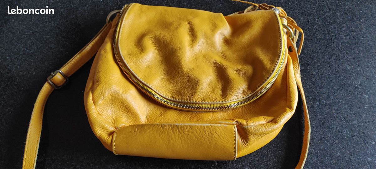 Sac a main cuir jaune (image 3)