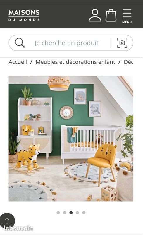 Miroir Lion Enfant Raphia D39 - Décoration Chambre Enfant - Malaga