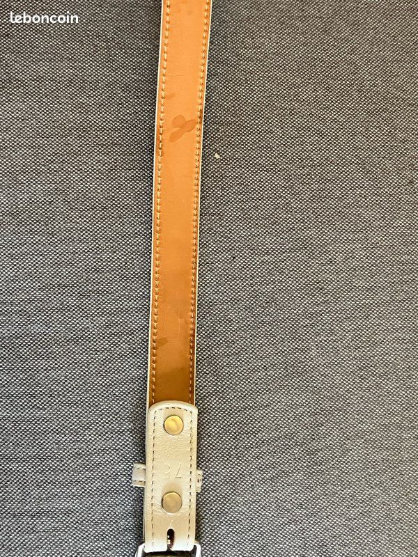 Ceinture en cuir blanc Losco T 75 cm (image 9)