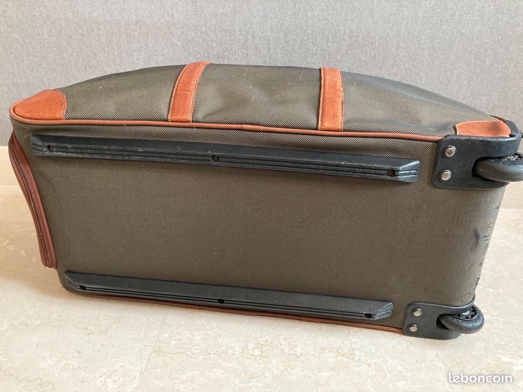 Valise - Sac de voyage - Lonchamps vintage - cuir et toile enduite (image 5)