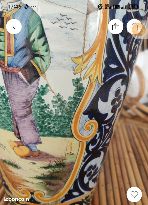 Vase Henriot Quimper ancien (image 5)