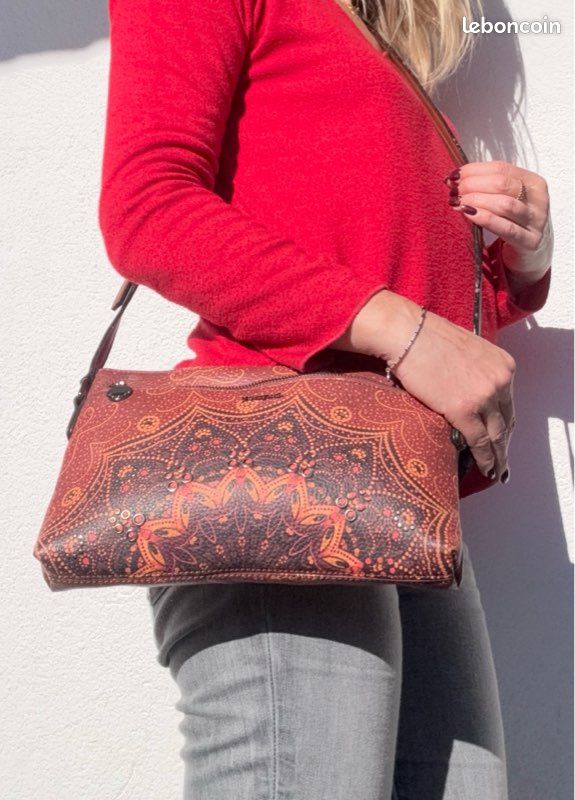 Sac Fourre-tout Femme Simili Cuir Rouille Style Hobo - Marron, Petit Format