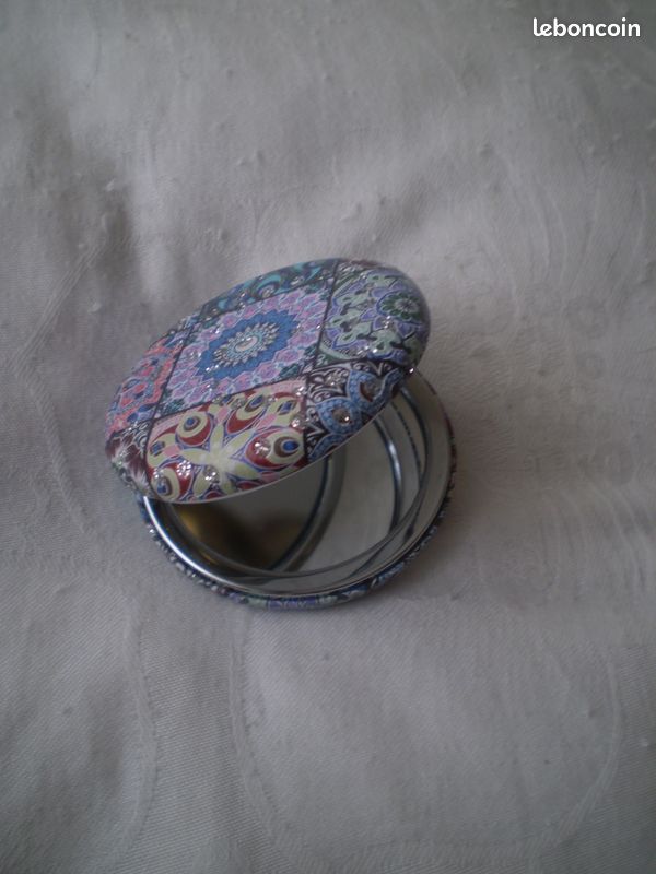 Miroir Compact De Poche Rond Diamètre 7 Cm - Neuf, Idéal Sac à Main Ou Voyage