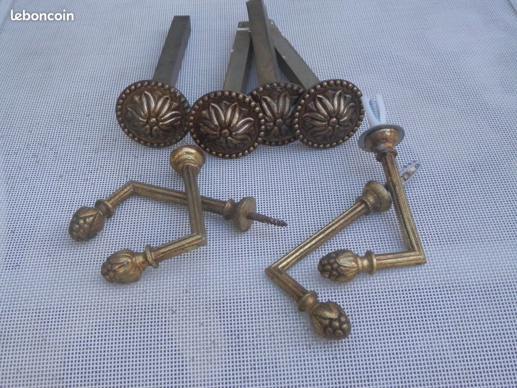 Barres à rideaux en laiton, style Louis XVI (image 1)