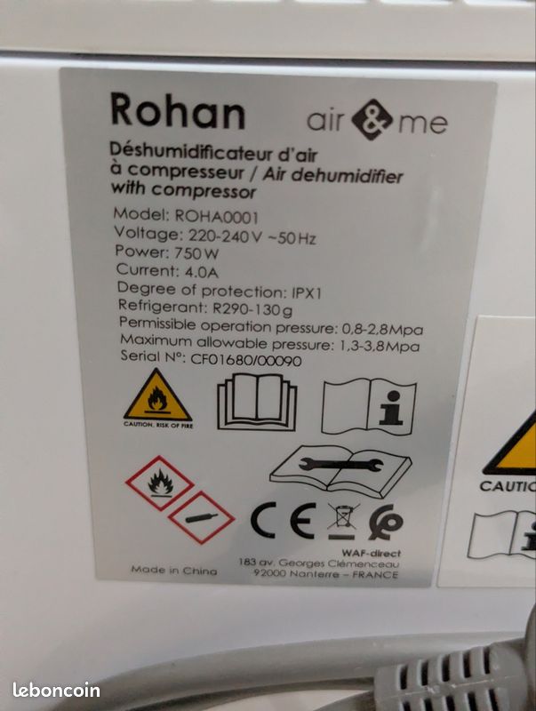 Déshumidificateur Connecté ROHAN Avec Pompe De Relevage | Air&me
