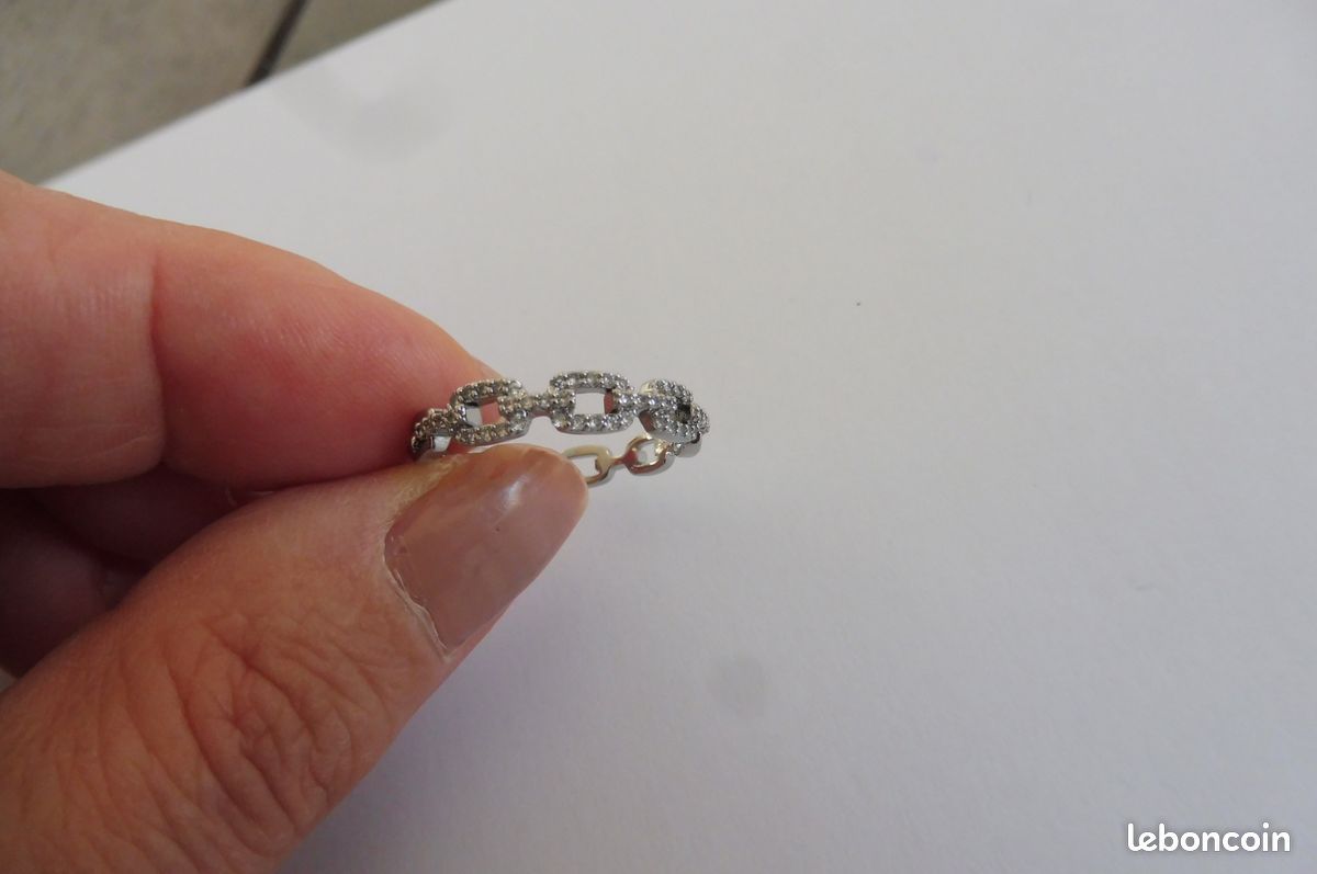 Bague ouverte alliance style Fabergé Art Deco motifs anneaux