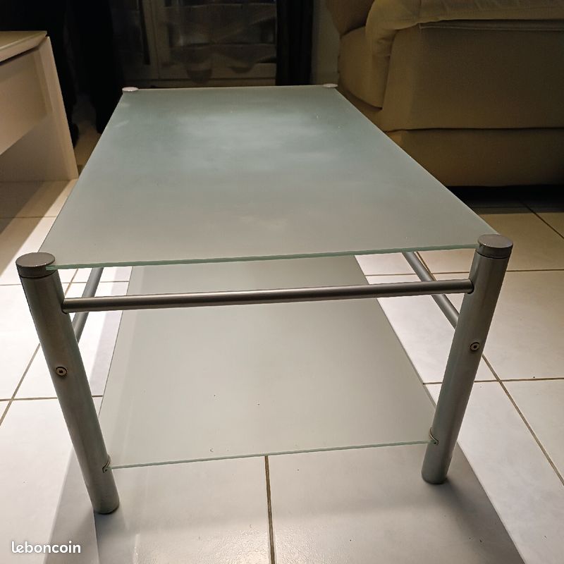 Table basse en verre opaque style "trempé" (image 4)