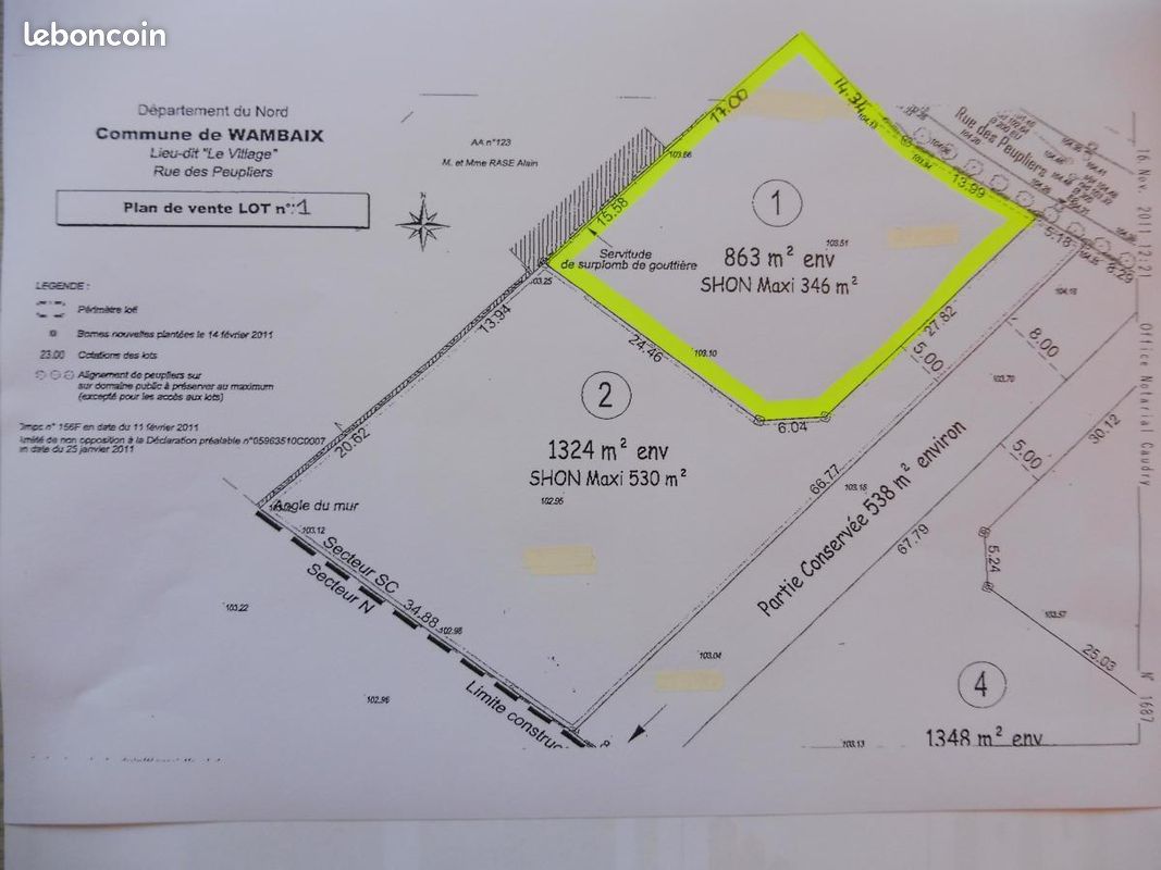 Terrain 1 m² · à Wambaix · 1 m² · 58 800 €