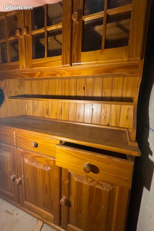 Buffet Vaisselier Pin Miel (image 1)
