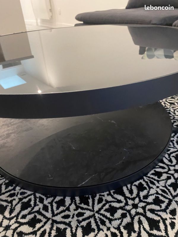 Table basse FROTORP verre + effet marbre (image 1)