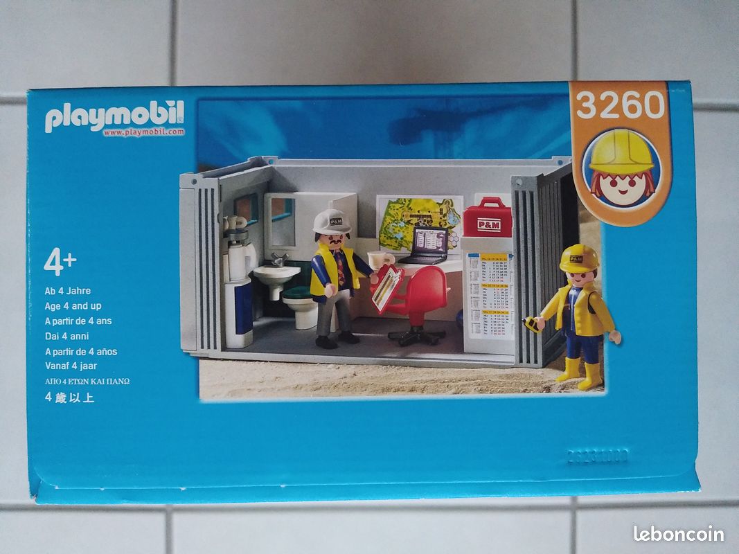 PLAYMOBIL (Q1251) CHANTIER - Meuble Support Cafetière Algeco Bureau