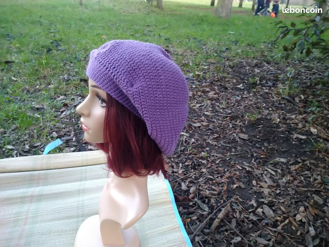 Bonnet slouchy au crochet, fait main (image 4)