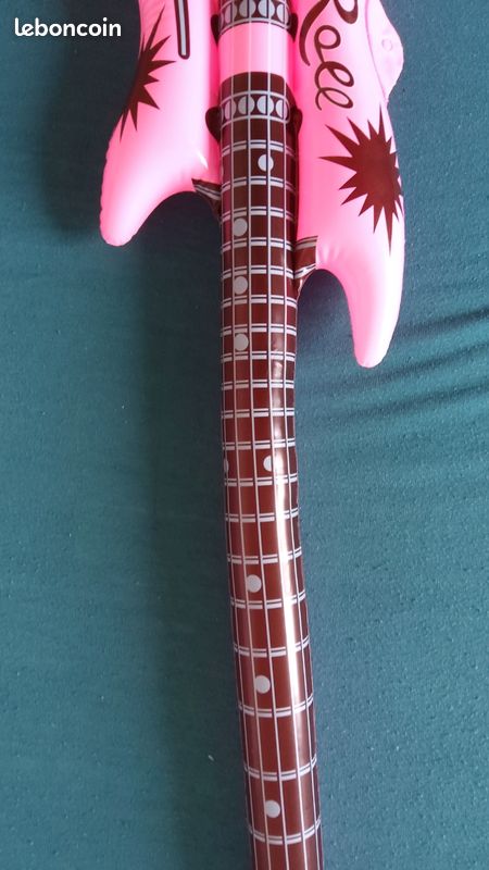 Guitare Gonflable Vintage 37 Cm - Bleu Sarcelle / Multicolore - Jouet De Fête