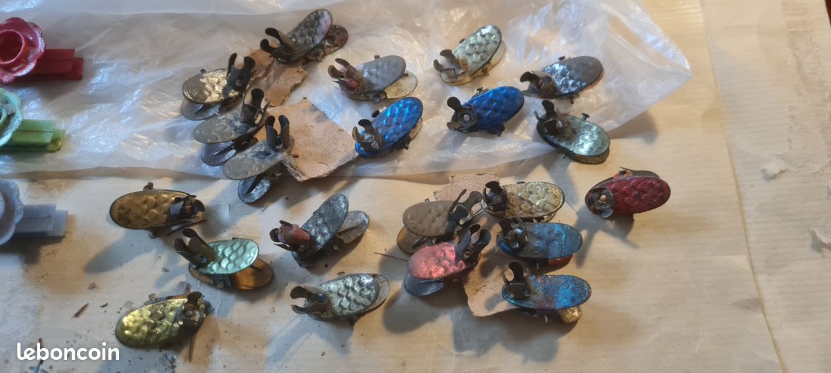 Lot Ancien De 10 Bobèches Argentées Avec Pinces - Pour Bougies De Sapin De Noël