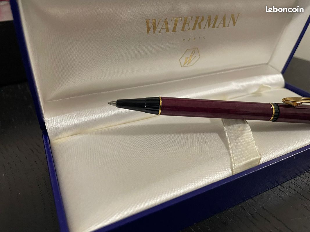 Stylo Bille Waterman Laureat Slim - Laque Noir - Ancien Modèle En Acier, Occasion Bon état