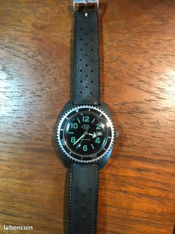 Montre De Plongée Mécanique Vintage IRYS - Modèle Rare Français, Boîtier Acier, Cadran Noir