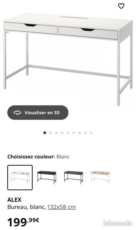 Grand Burea Alex blanc (image 1)