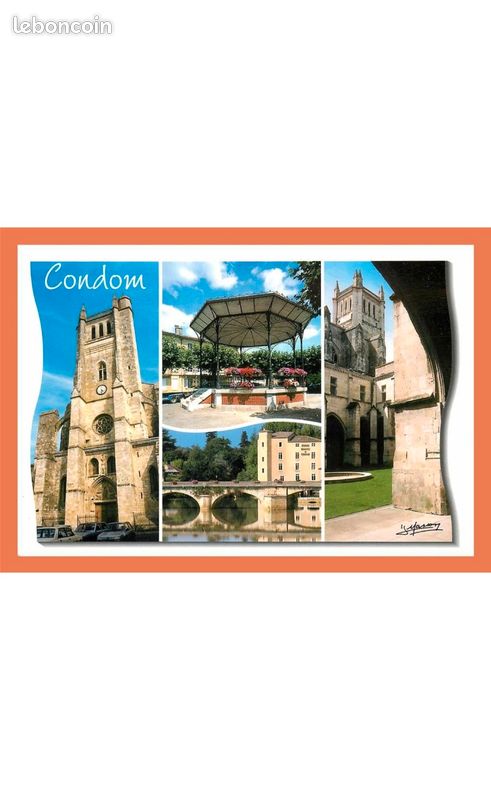 A473 / 157 32 - Condom multivues cathédrale st pierre , le cloitre et image de l (image 1)