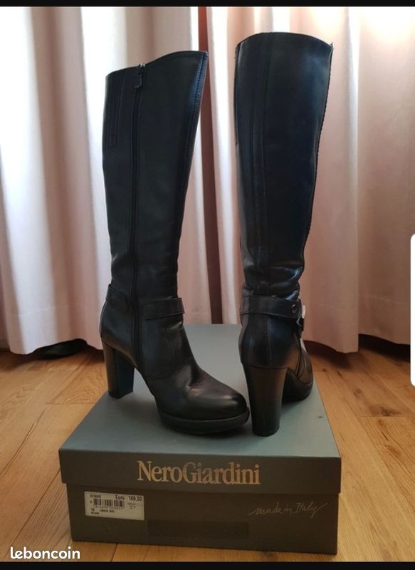 Bottes Nero Giardini cuir noir (image 2)