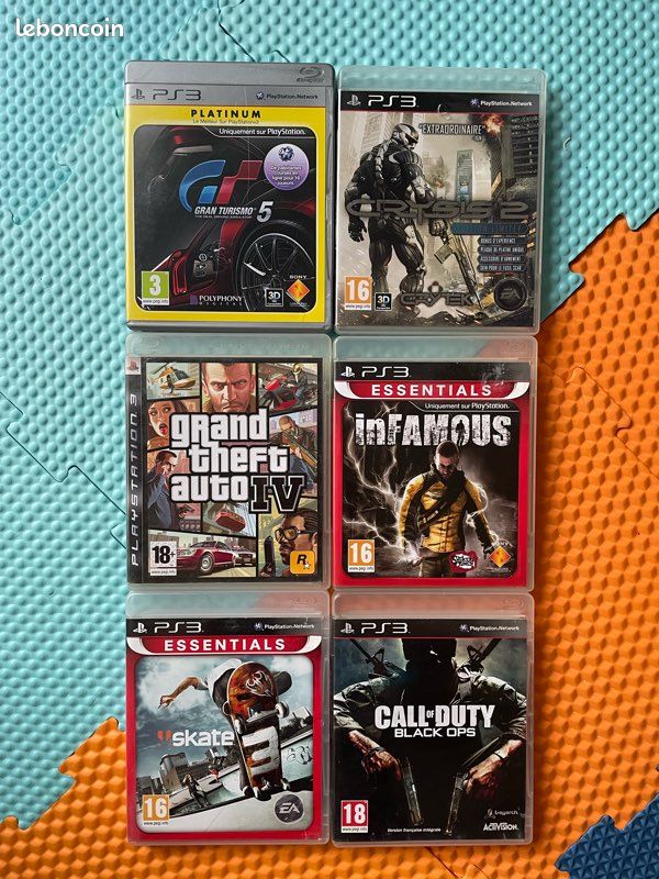 Lot 7 jeux PS3 en parfait état/ collection : Achat occasion | Jeux vidéo CKS Vert 16 ans et + Très bon état PS3