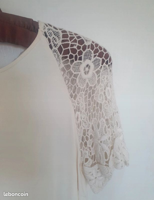 Robe Sandro Ivoire dos nu et crochet (image 3)
