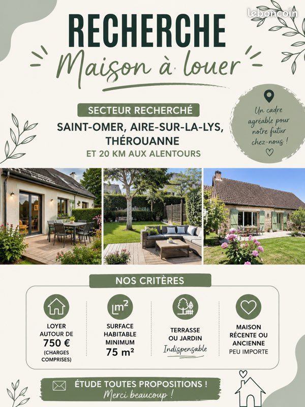 Maison 3 pièces 75 m² · à Saint-Omer · 75 m² · 750 €