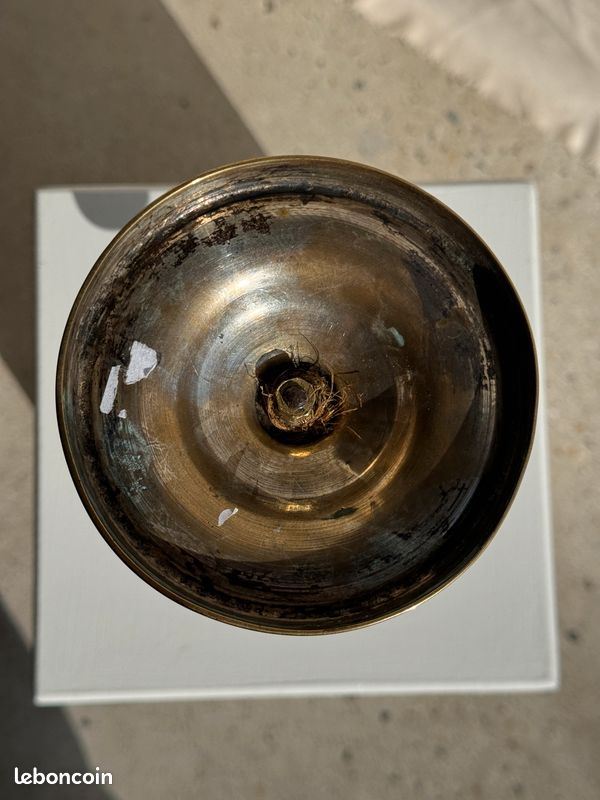 Grand bougoir doré en laiton forme classique H17 D13,5 (image 19)