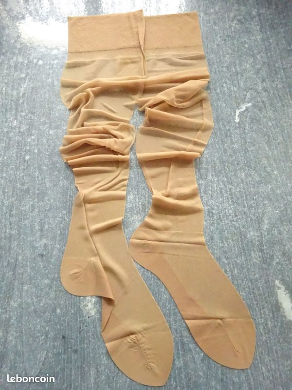 Bas nylon vintage voile fin "Elbeo" Taille 2 ou L/40 (image 3)