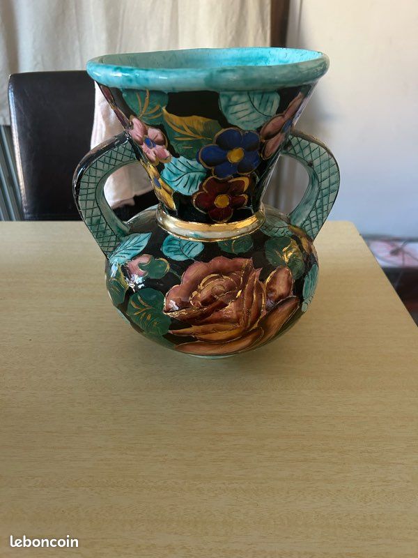 Vase Vallauris vintage décor main (image 2)